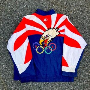 Vintage 90s Team USA Olympics Starter Jacket Eagle Atlanta Summer